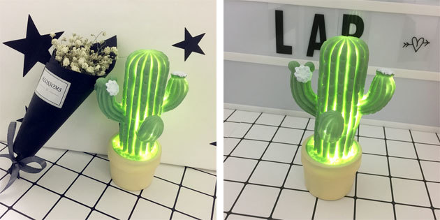 Lampa formā kaktuss