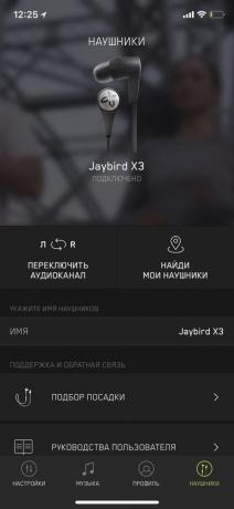 Jaybird X3: mobilo pieteikumu