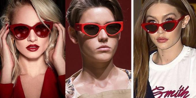 Sieviešu saulesbrilles ar sarkanā rāmī