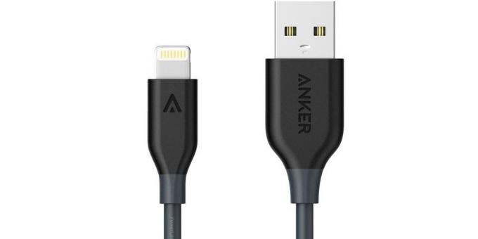 Kur nopirkt labu kabeli iPhone: Anker Powerline kabeli