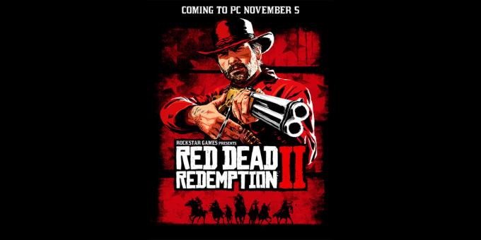 Plakāts par paziņojumu par PC versiju Red Dead Redemption 2