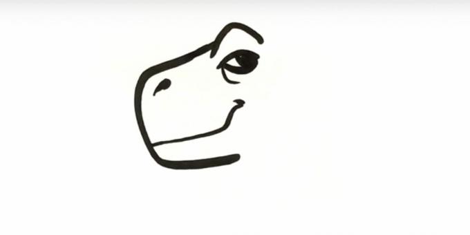 Kā uzzīmēt dinozauru: pievienojiet muti