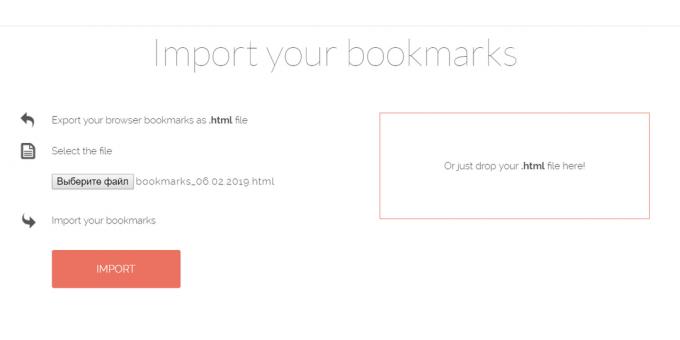 Booky.io: Importēt grāmatzīmes