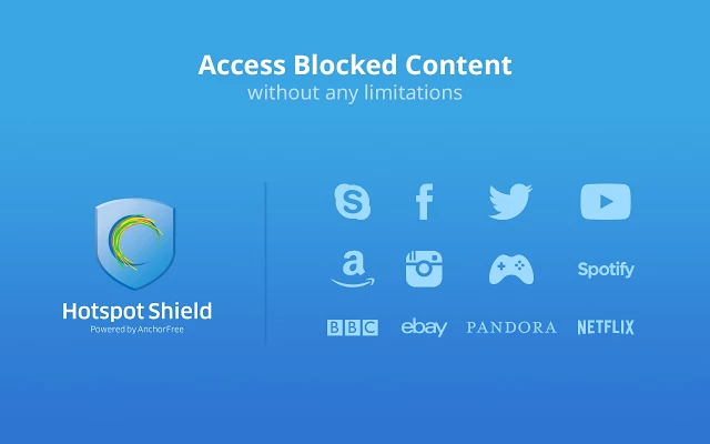 Bezmaksas VPN Chrome: Hotspot Shield 