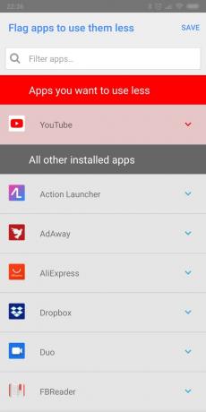 Launcher Android: Siempo (Apps jūs vēlaties izmantot mazāk)