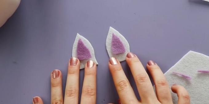 Cut daļas violetu filca