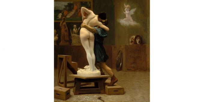 Parasociālās attiecības: Pigmalions un Galateja, Jean-Léon Jerome glezna, 1890. gads