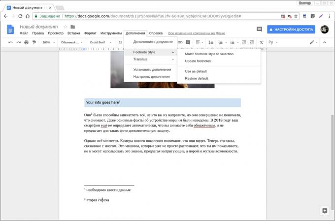 Google Docs add-ons: vēre Style