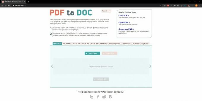 Kā konvertēt PDF uz Word failu tiešsaistē