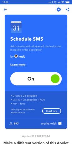 Plāno SMS uz Android: IFTTT