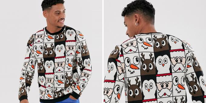 Ziemassvētku džemperis ar nepārtrauktu modelis Asos Design