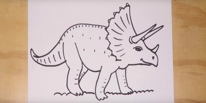 Kā uzzīmēt Triceratops