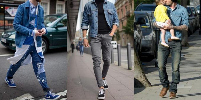 Vasaras izpārdošana apģērbu un apavu vīriešiem: džinsa krekli un jakas