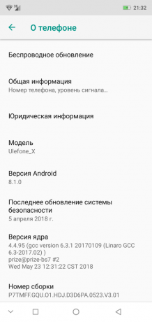 Viedtālrunis Pārskats Ulefone X: Phone Informācija