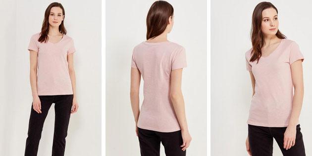 Pamatvielas sieviešu t-krekli no Eiropas veikalos: T-krekls Sela krāsu putekļains Rose