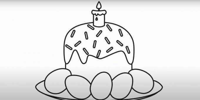 Zīmējumi Lieldienām: Lieldienu kūka