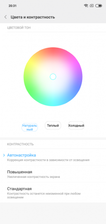 6 Pārskats Xiaomi redmi Piezīme Pro: krāsu iestatījumi