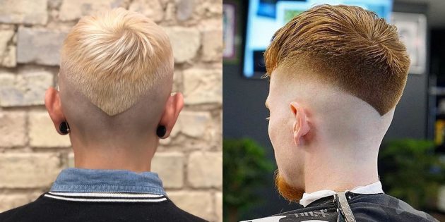 Moderns vīriešu matu griezumi faniem ekstrēmo sporta veidu: Cut trīsstūrveida apmales