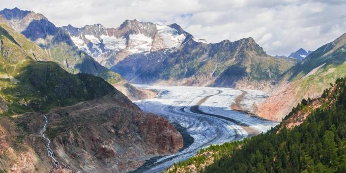 Kurp doties Eiropā: Aletsch Glacier, Šveice