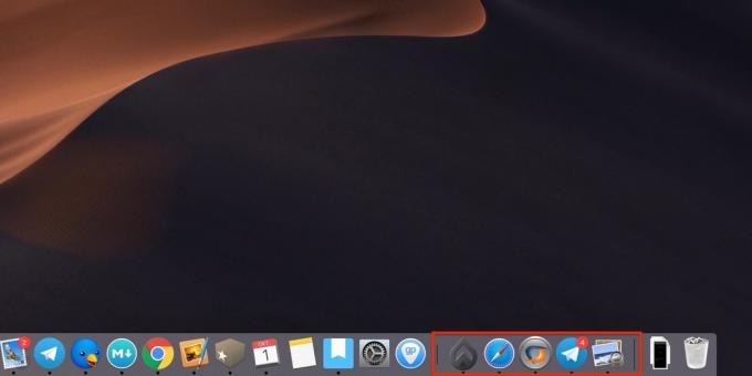 MacOS Mojave: Nesen izmantotās lietotnes dokā