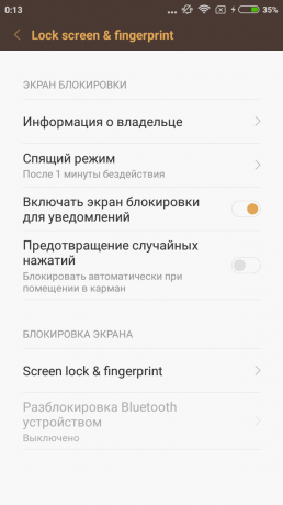 Xiaomi redmi 3S: bloķēšanas ekrānu