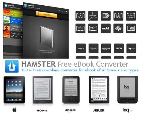 Hamster Bezmaksas Book Converter: konvertēt tekstu jebkurā formātā