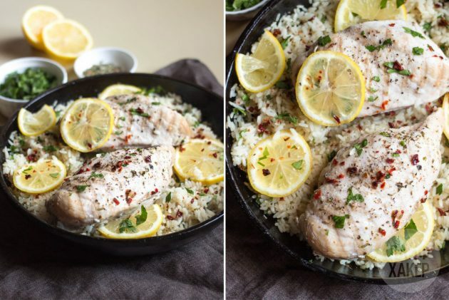 Kā pagatavot vistas rīsus pannā: izrotājiet gatavo ēdienu ar citrona šķēlītēm