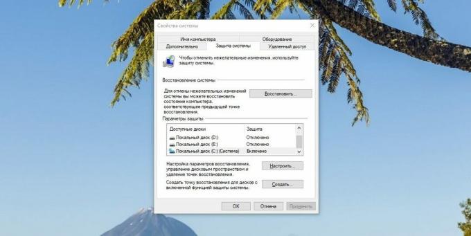 Kā izveidot Windows 10 atjaunošanas punktu: atlasiet vajadzīgo disku