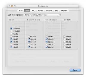 IConvert ikonas OS X: Ātrgaitas veidošana ikonas dažādos formātos