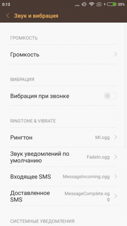 Xiaomi redmi 3s: skaņa un vibrācija