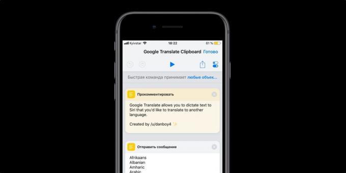 iOS 12 komandas: Google Translate starpliktuvi