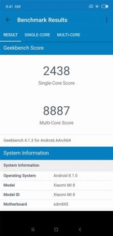 pārskats Xiaomi Mi 8: GeekBench