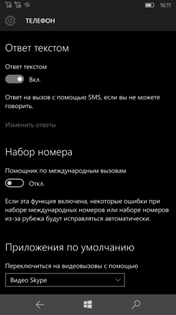 Lumia 950 XL: tālruņa iestatījumi