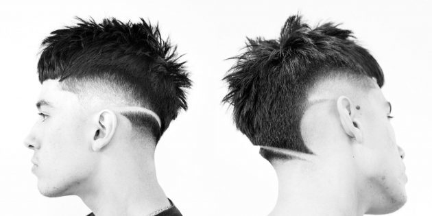 Moderns vīriešu matu griezumi faniem ekstrēmo sporta veidu: shaved modeļus