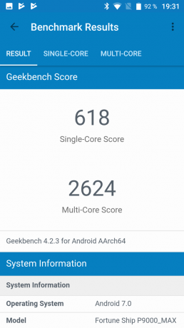 Aizsargājamās viedtālrunis Poptel P9000 Max: GeekBench