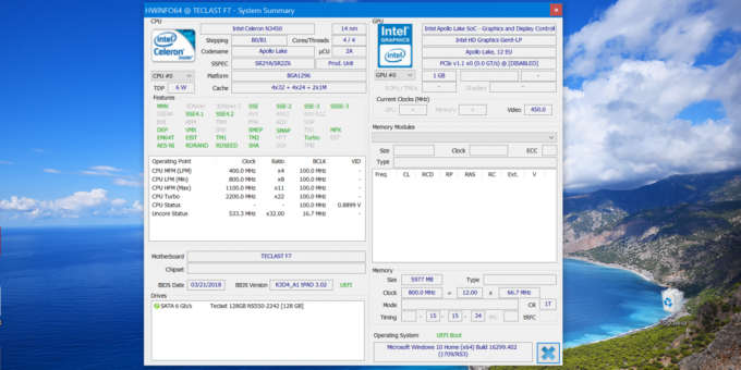 Teclast F7: procesors, video 