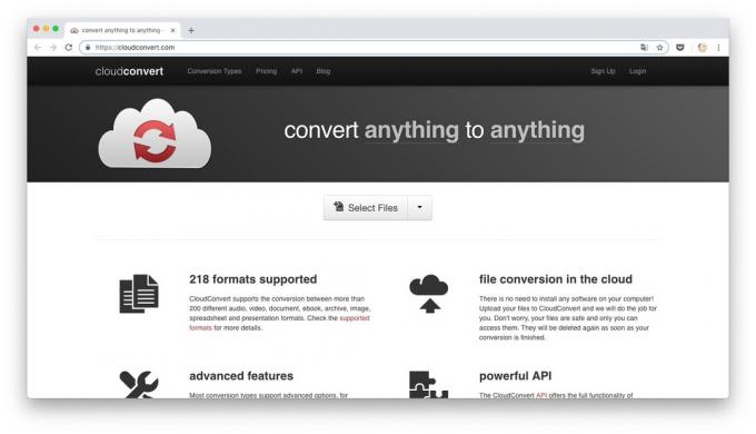 Online pārveidotāji: CloudConvert