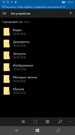 Lumia 950 XL: Failu pārvaldnieks