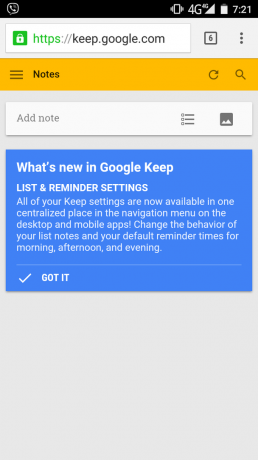 Google Keep: atjauninājumu
