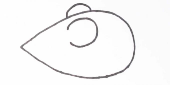 Kā uzzīmēt peli: uzzīmējiet ausis