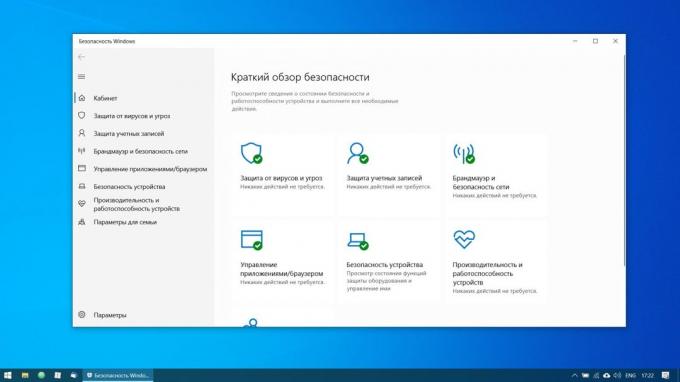 Konfigurēšana Windows 10: Protect Antivirus sistēma
