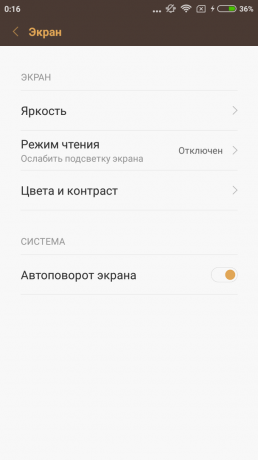 Xiaomi redmi 3s: ekrāna iestatījumi