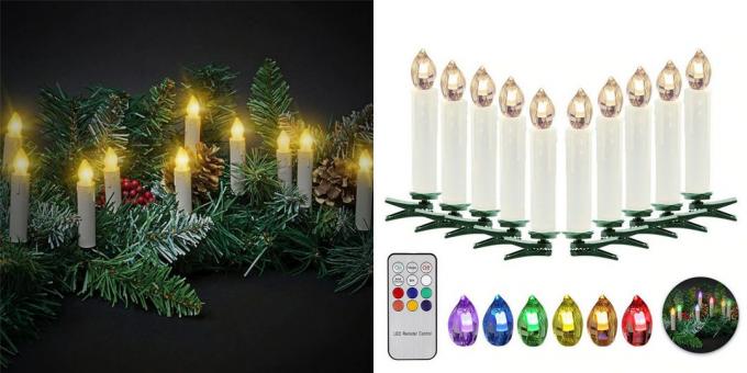 Ziemassvētku rotājumi ar AliExpress: LED sveces