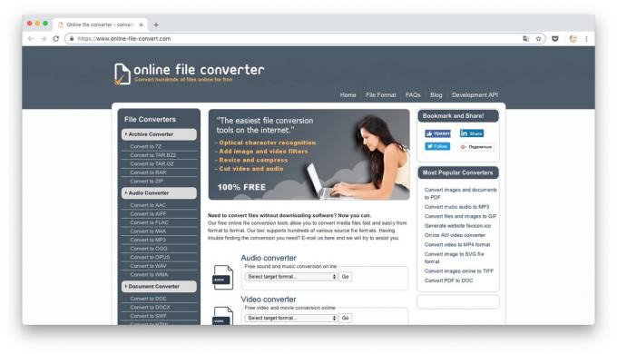 Online pārveidotāji: Online File konvertēšana