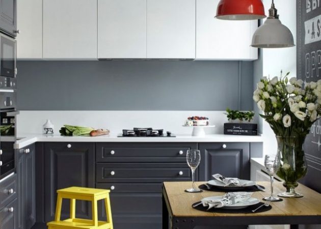 Design neliela virtuve: L-veida izkārtojums