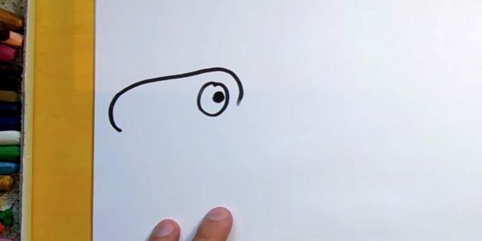 Kā uzzīmēt dinozauru: uzzīmējiet galvas daļu