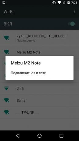Kā sadalīt internetu no tālruņa uz Android: savienot savu Nexus 5 Meizu M2 Piezīme Wi-Fi