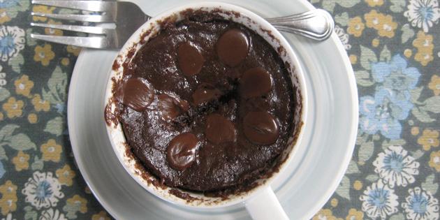 Receptes ātri maltītes: šokolādes cupcake ar tasi