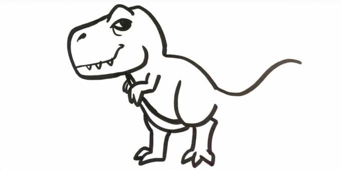 Kā uzzīmēt tirannozauru: uzzīmējiet aizmugurējās kājas