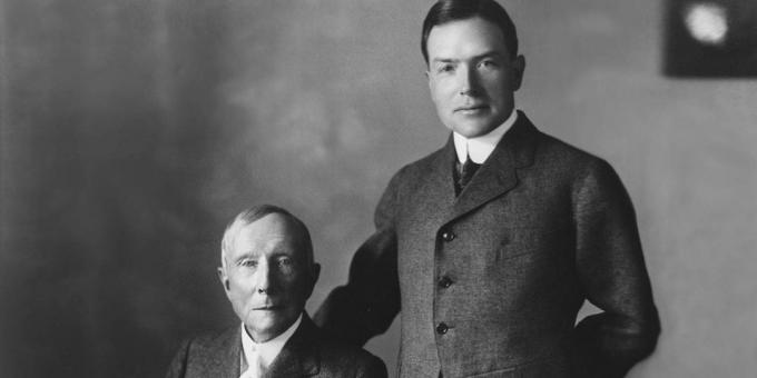 John D. Rockefeller un viņa dēls Jānis